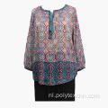 Dames zomer bloemenblouse met print